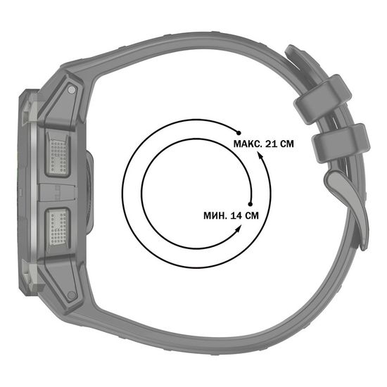 Ремешок для Garmin Instinct 3(45) силиконовый ширина 22 мм оригинальное крепление (Графитовый)
