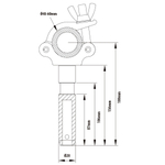 KUPO KCP-854 Mighty coupler w/28 mm spigot. Хомут (штифт 9/8") (Ø51-60↓200)