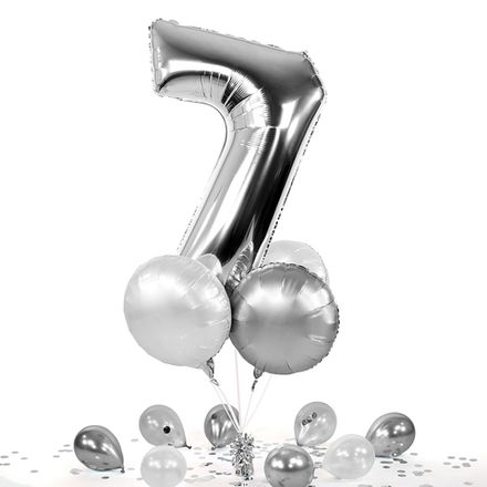Набор шаров "Серебряный с одной цифрой"