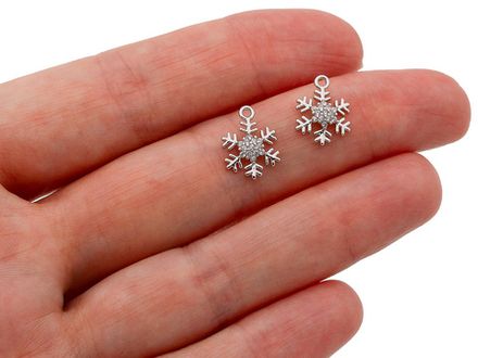 Подвеска "Снежинка" 12мм, со стразами