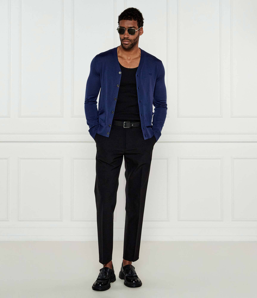 Шерстяной кардиган Dsquared2 - темно-синий(S74HA1443 S18310)