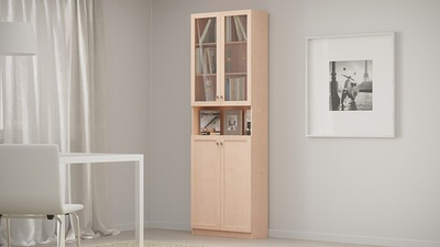 Шкаф книжный Билли 333 Дуб Молочный 8622 80*30*237 см, Светло-бежевый   Фиеста