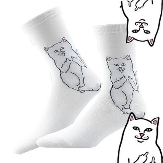 Носки "Кот Lord Nermal", р-р 36-40 (белый)