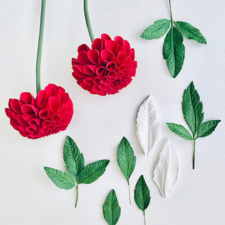 Молд - вайнер силиконовый для лепки листа Георгина