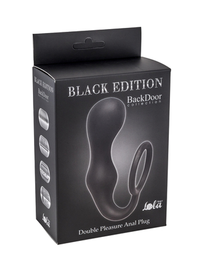 Эрекционное кольцо с анальной пробкой Double Pleasure Anal Plug Black 4217-01Lola