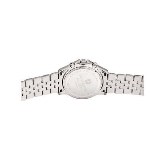 С браслетом Мужские наручные часы с серебряным браслетом Swiss Alpine Military 7022.9132 chronograph 42mm 10ATM