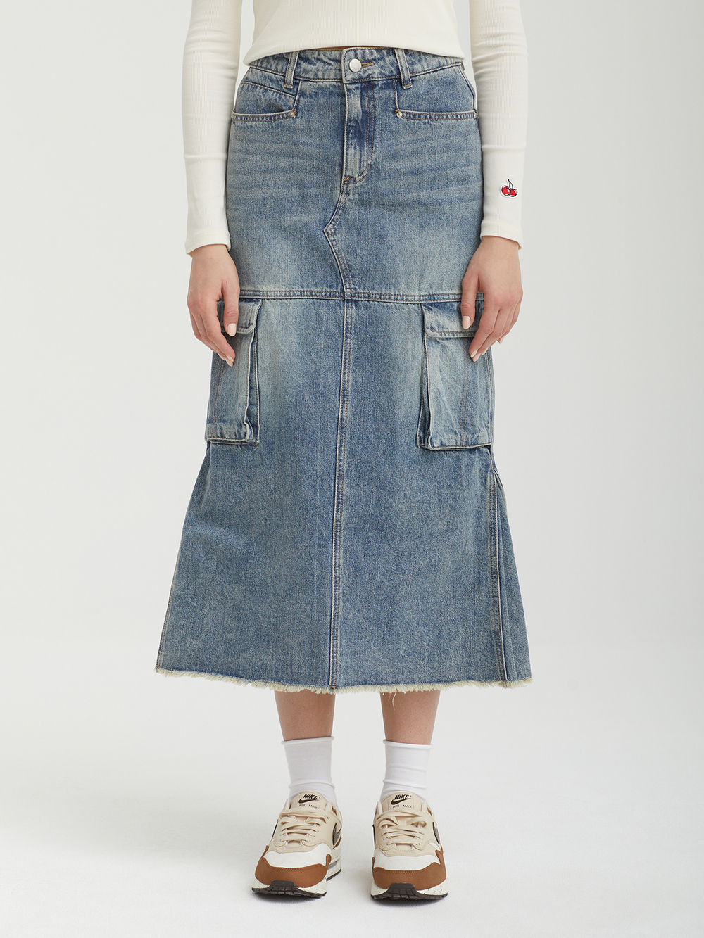Юбка Vintage Cargo Denim Long Skirt