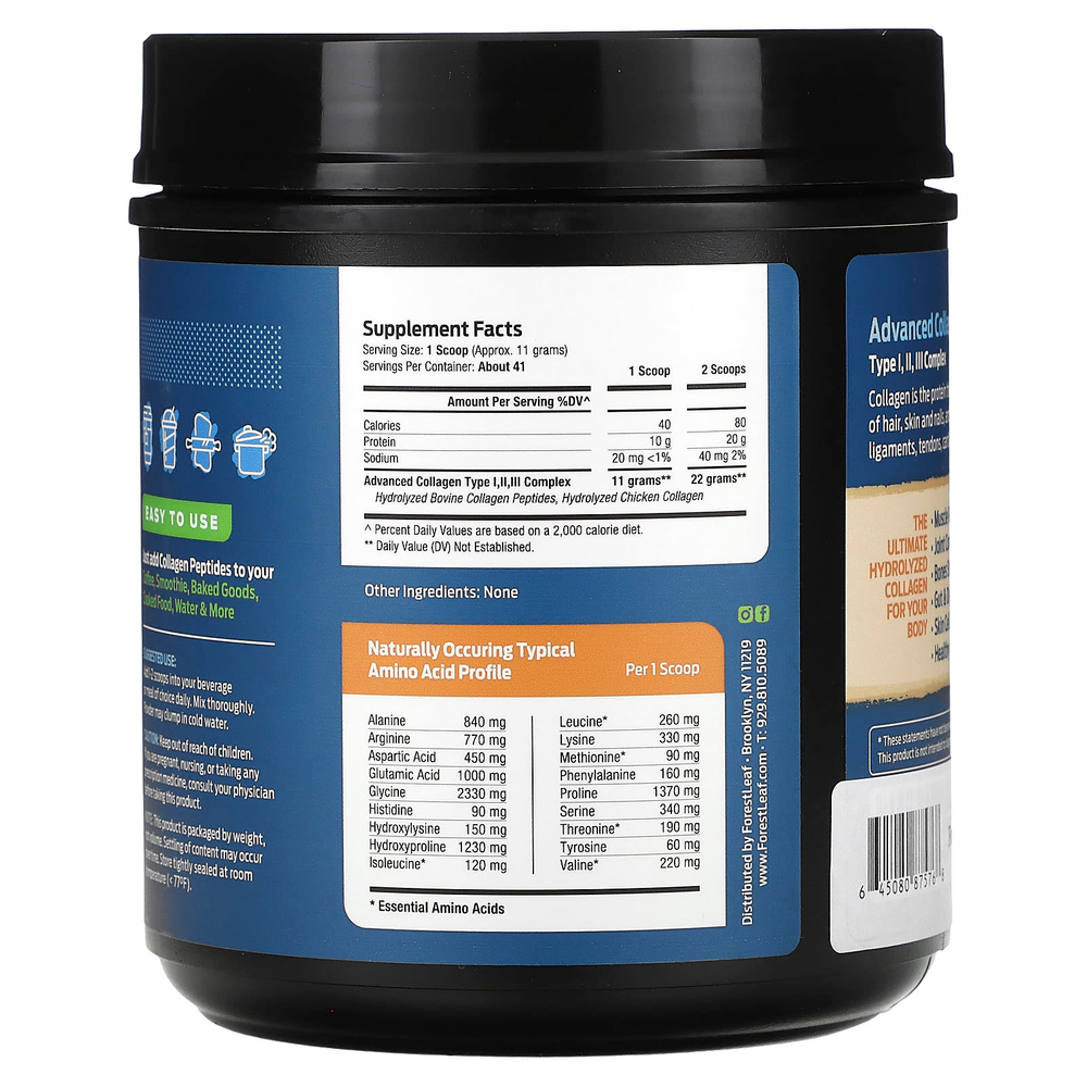 Forest Leaf, пептиды коллагена, без вкусовых добавок, 454 г (16 унций)
