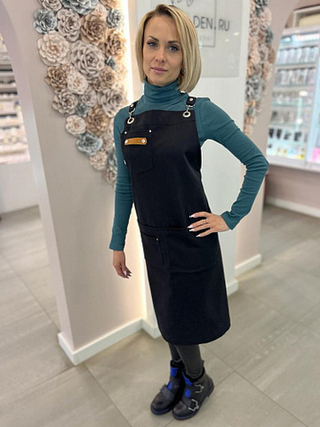 FSK Фартук джинс на люверсах, черный 9049