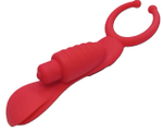 Вибромассажер X-men для стимуляции клитора с эрекционным кольцом красный 18 см