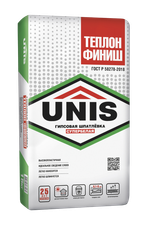 Шпатлёвка UNIS ТЕПЛОН ФИНИШ гипсовая супербелая финишная 15 кг