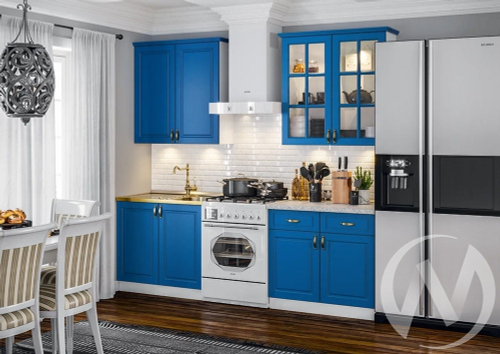 Кухня Констанция 1;6/900м (белый/джинс/антарес) Компоновка №3