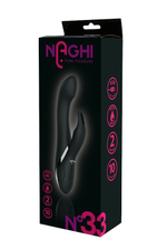 Черный вибратор-кролик NAGHI NO.33 RECHARGEABLE DUO VIBRATOR - 23 см. (Цвет: черный)