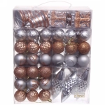 Набор елочных украшений «Зимний калейдоскоп» (в наборе 53 шт), Шампань/Серебро