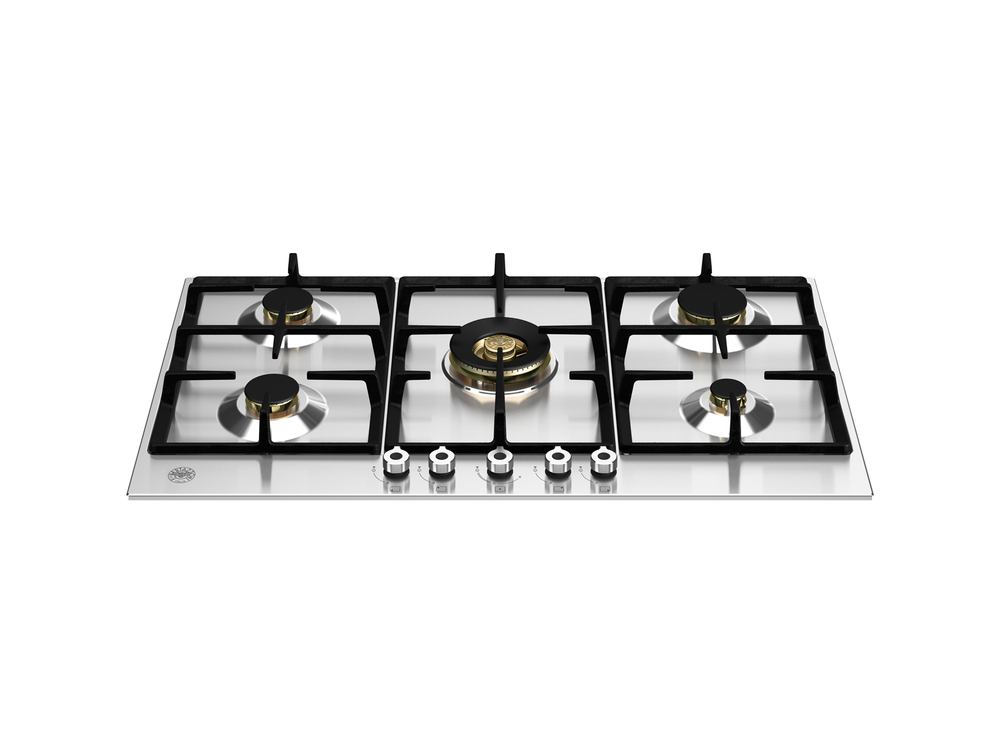 Встраиваемая газовая варочная панель Bertazzoni, конфорка dual wok в центре, 90 см Черный матовый