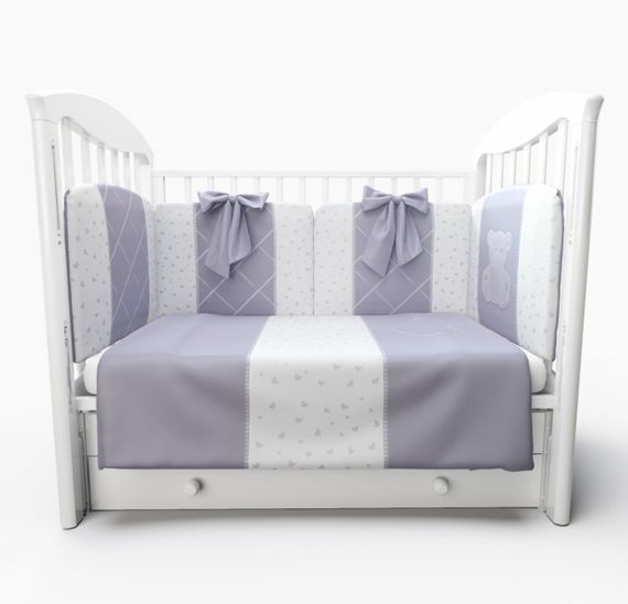 Набор в кровать для новорожденных Lollycottons Marsel, Серый