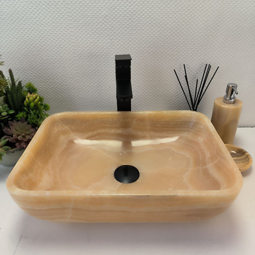 Раковина из оникса Rectangle Yellow SO-63047 46*34*14 54