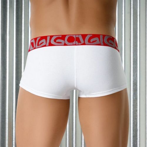 Мужские трусы хипсы красные с белой резинкой Gigo Traditional White Red