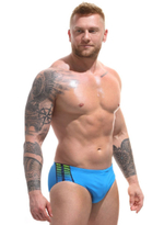 Мужские пляжные плавки с брендированной вставкой сбоку (Размер: M) (Цвет: синий)