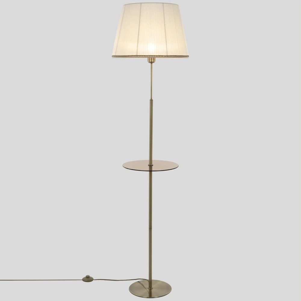 Citilux Линц CL402980T Торшер бронза со столиком и белым абажуром