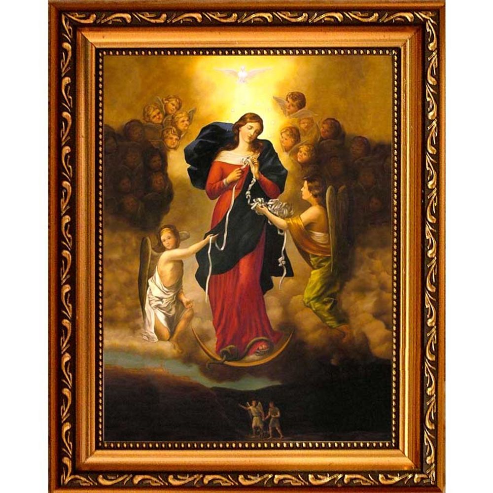 Развязывающая узлы. Икона Божией матери на холсте.