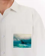 Купить Рубашка Kefirmaykifer Айвазовский хлопковая белая Рубашка Kefirmaykifer Айвазовский хлопковая белая