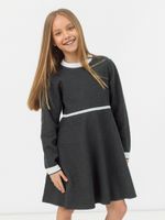 Платье для девочки в школу AT1017 темно-серый