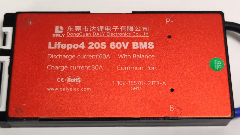 Плата контроля BMS LiFePO4 20S 60V 60A