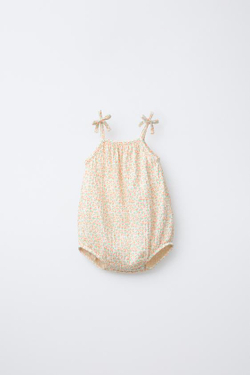 ZARA БОДИ ТЕКСТУРА ЦВЕТЫ, СВЕТЛЫЙ ЭКРЮ