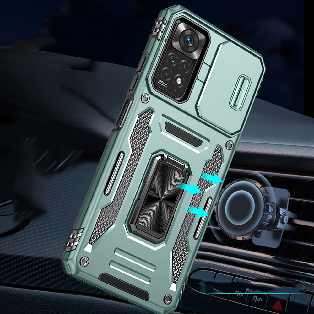 Чехол Safe Case с кольцом и защитой камеры для Xiaomi Redmi Note 11 Pro