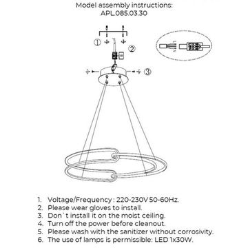 Люстра подвесная 30W 3000K APL.085.03.30 черный/золото Barb Aployt