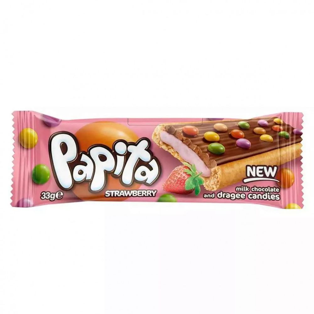 Печенье PAPITA с клубничной начинкой и драже конфетами 33гр