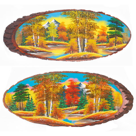 Панно на срезе дерева "Осень" горизонтальное 100-105 см R112257