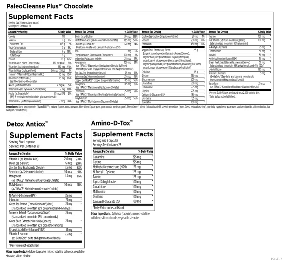 Designs For Health - PaleoCleanse Plus™ Chocolate 14 Day Detox Program