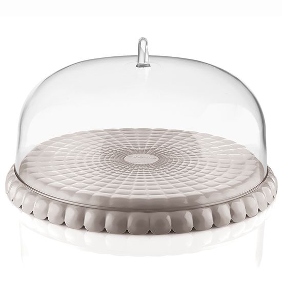 Блюдо сервировочное с крышкой tiffany, D30 см, серо-бежевое