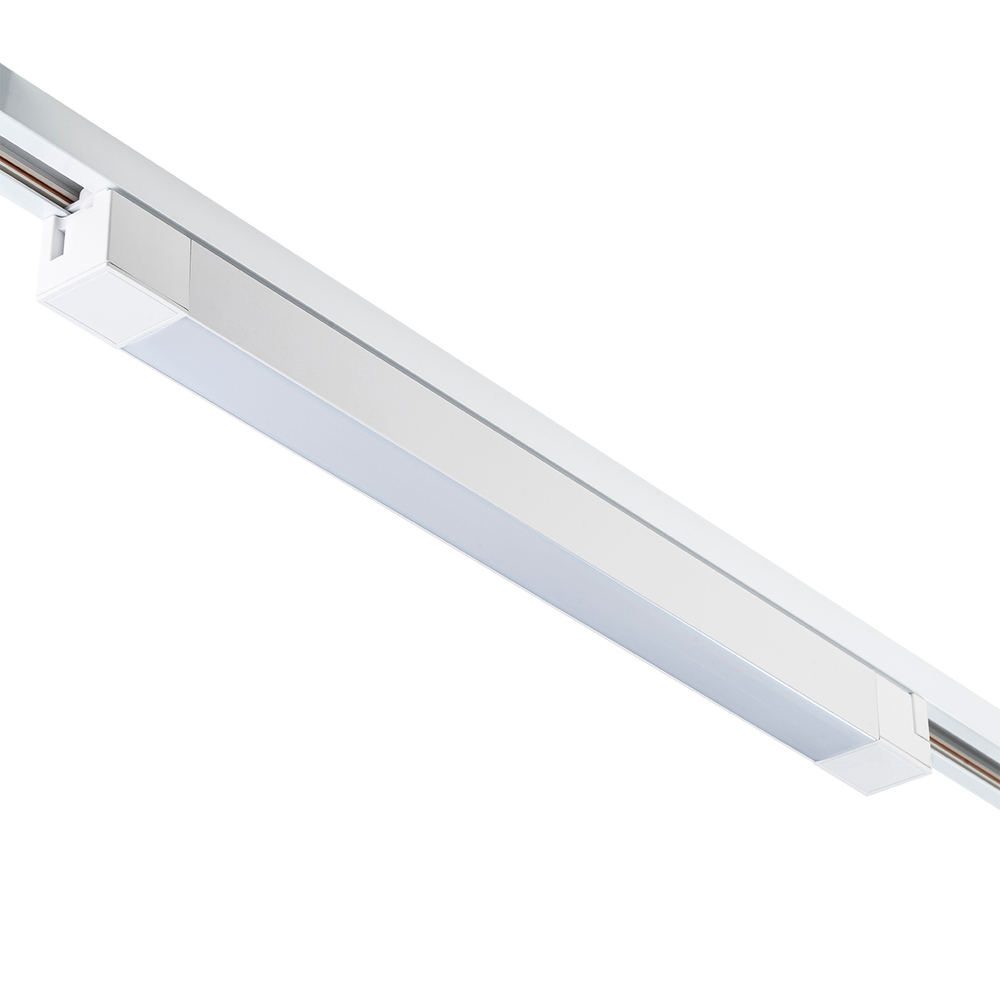 Светодиодный светильник для однофазной трековой системы 30Вт, 2100лм, 4000K, Ra>80, металл/акрил, белый матовый