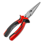 Длинногубцы прямые Nickel, 180 мм, никелированные, двухкомпонентные рукоятки Matrix