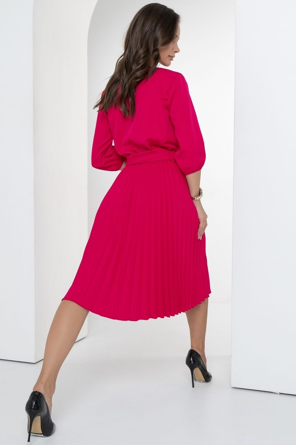 Платье Идеальный силуэт (гофре, малина) Diolche (Акция)