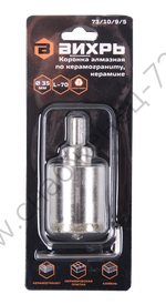 Коронка алмазная Вихрь по керамограниту/керамике, 35 мм