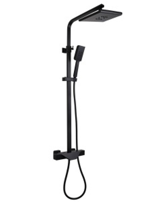 Душевая система KAISER Quadris с термостатом (стац. лейка ), черный матовый