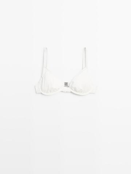Massimo Dutti Топ бикини со сборкой на косточках, белый
