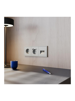 Розетка 1-м СП S70 16А с USB A+С с заземл. защ. шторки механизм сталь Voltum VLS040505