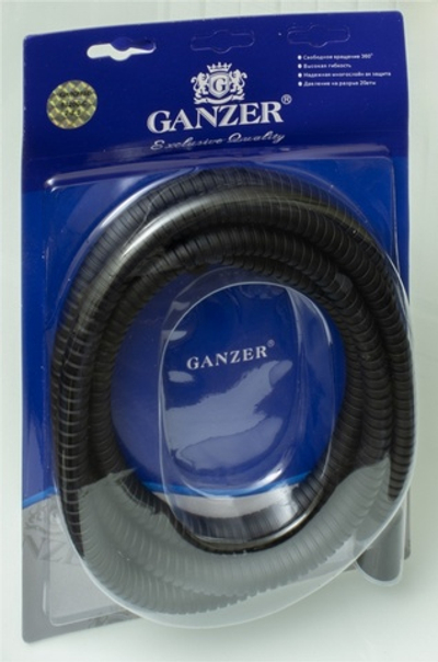 81200-C Шланг для выд. лейки 200см 3/8 нар. (ЧЕРНЫЙ) GANZER  (50/1шт)