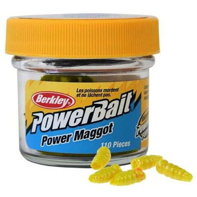 Силикон Berkley Gulp! Power Maggot Yellow (110 шт) (Опарыш желтый)