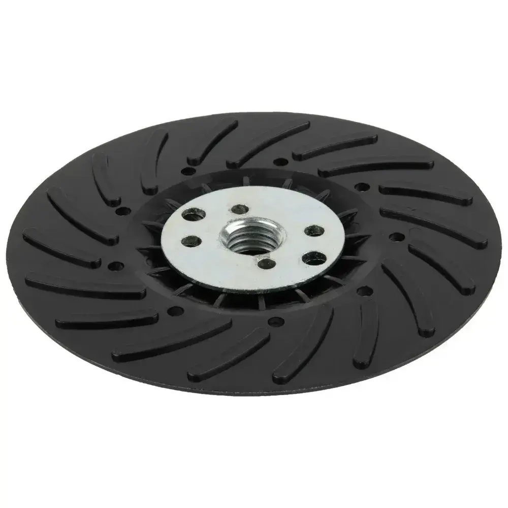 Тарелка опорная / оправка DEBEVER для фибровых кругов на УШМ 125 мм М14 (ребра и отверстия), жесткая