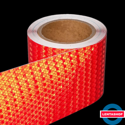 Красная светоотражающая самоклеящаяся лента 100 мм х 5 м