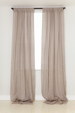 Шторы на петлях льняные 2шт Luxberry Timeless серые в полоску Литва