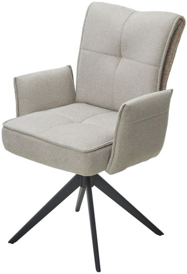 Стул PONCE 360 град. поворот. Brego-31 Бежевый, ткань/ XD841-06 Коричневый, букле/ Черный