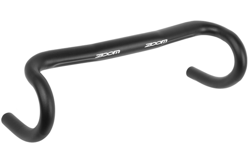 Руль 5-403927 RACING алюм. усилен. "баран" 31,8x420мм reach 75мм, drop 128мм, 289гр. мат. черный ZOOM