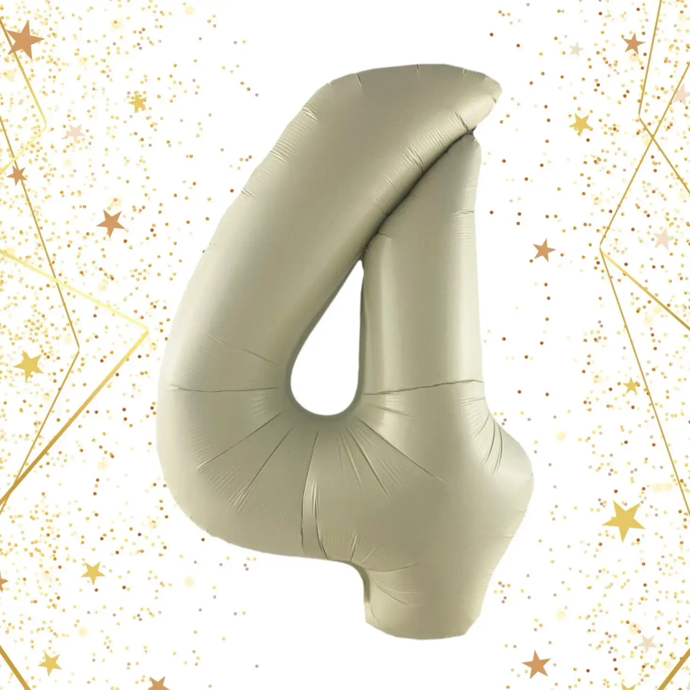 Шар фольгированный 32'/81см «Цифра «4» (молочный)